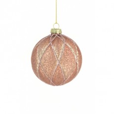 Glass Francene Bauble 8cm Pink