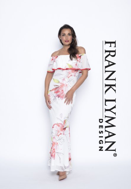 Frank Lyman Dress Offwhite/Coral