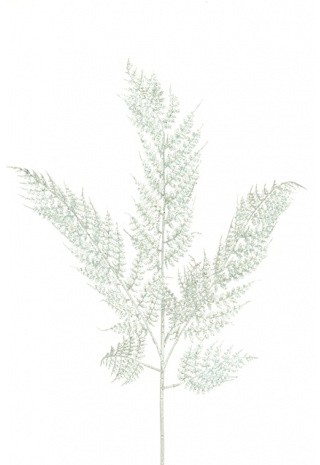 Glittered Leather Fern Silver