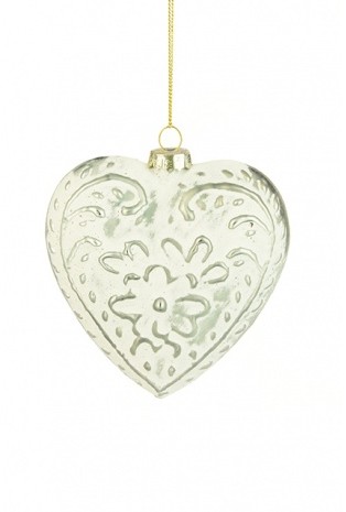 Delonia Heart Bauble Silver/White