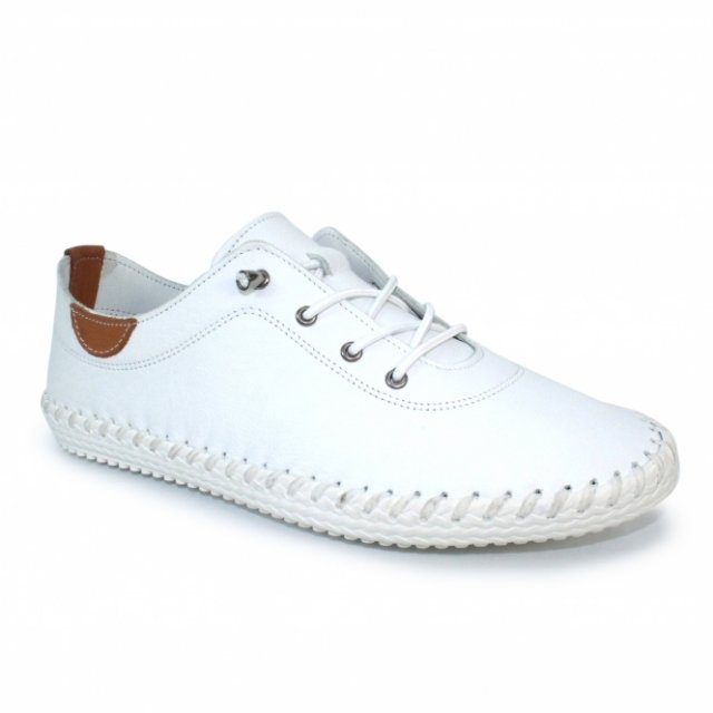 St Ives  Leather Plimsoll