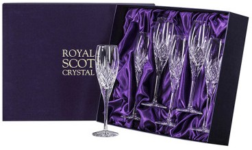 Royal Scot Champagne Flutes Set6