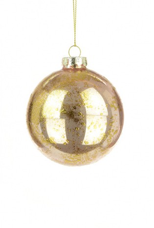 Glass Demi Bauble 8cm Rose Gold