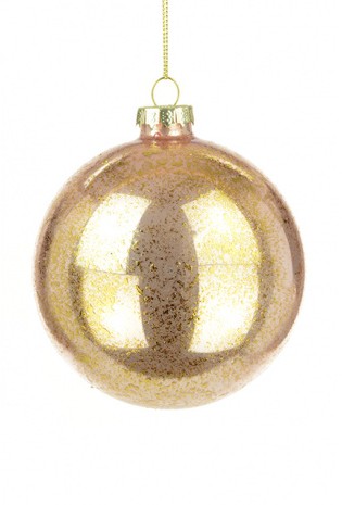 Glass Demi Bauble 10cm Rose Gold