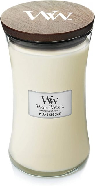 Woodwick Lrg Hourglass Candle Island Coconut