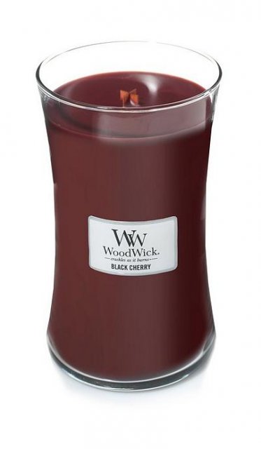 Woodwick Lrg Hourglass Candle Black Cherry