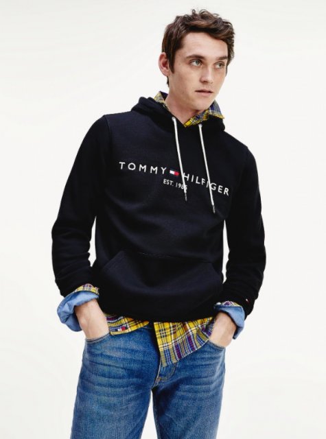 Tommy Core Logo Hoody Jet Black