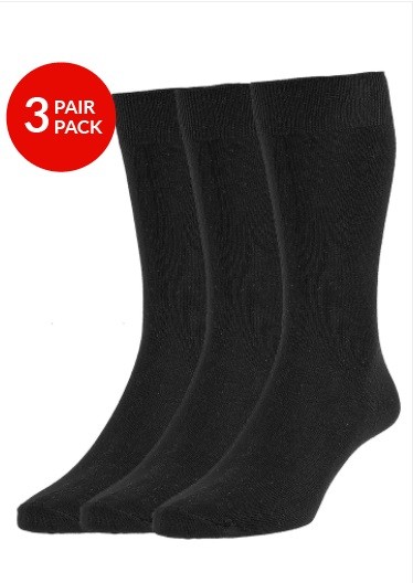 Classic Plain Knit 3Pair Pack Black/Black/Black