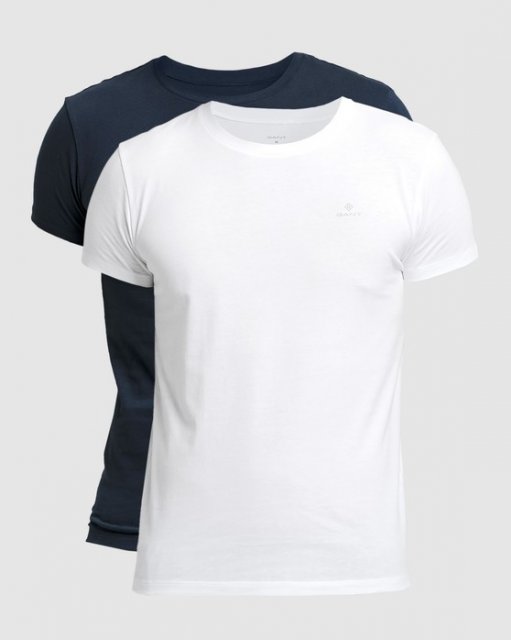 Gant C-Neck T-Shirt 2-Pack Navy/White