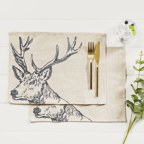 Linen Table Placemats Stag