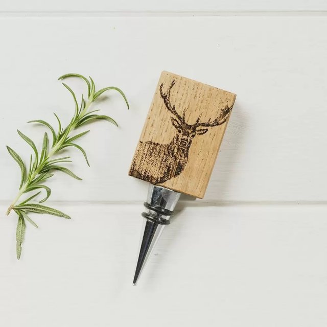 Just Slate Scottish Made Oak Bottle Stopper Monarch Stag