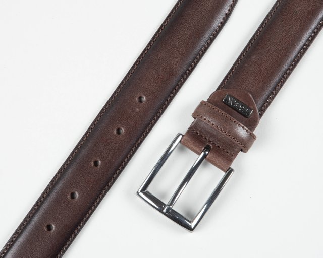 35mm Ibex Stitched Edge Genuine Leather Belt