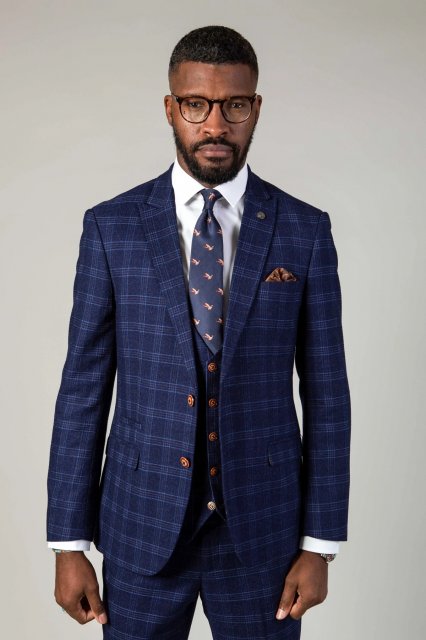 Marc Darcy Chigwell Suiting Blue Check