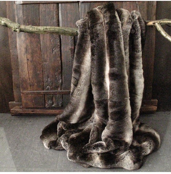 Faux Fur Throw Chinchilla 150cm x 220cm