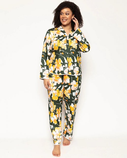 Cyberjammies Imogen Green Floral Print Pyjama