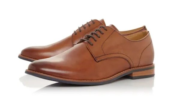 Dune Suffolks Leather Smart Gibson Shoes Tan