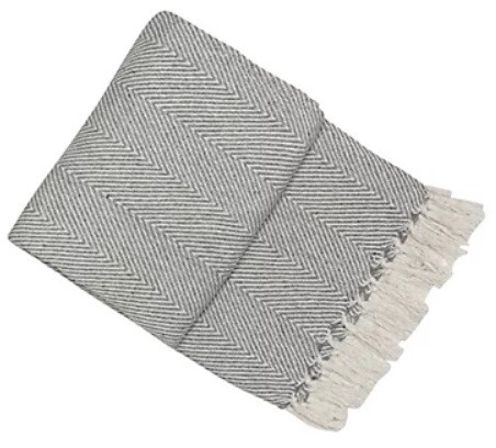 Recycled Chevron Throw 130x180 Silver