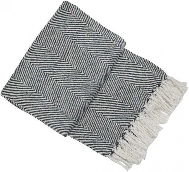 Recycled Chevron Throw 130x180-Slate