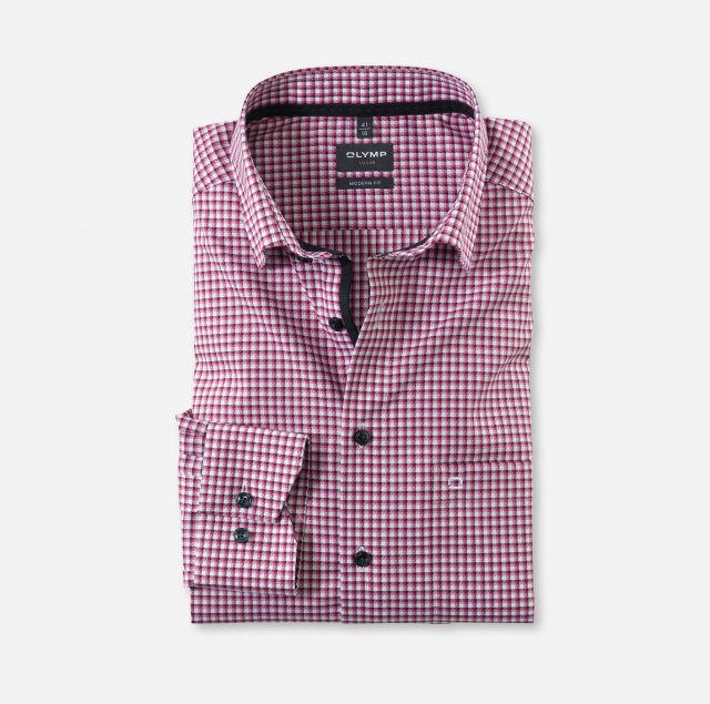 Olymp Luxor Under Button Down Modern Check Shirt