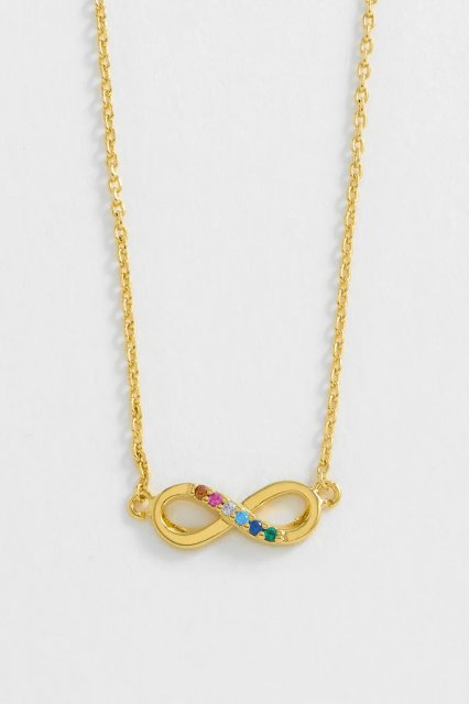 Multi CZ Infinity Necklace - Gold Plated