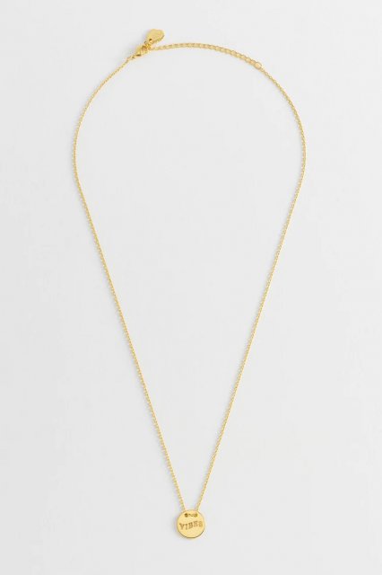 Vibes Cut Out Disc Necklace - Gold Plated