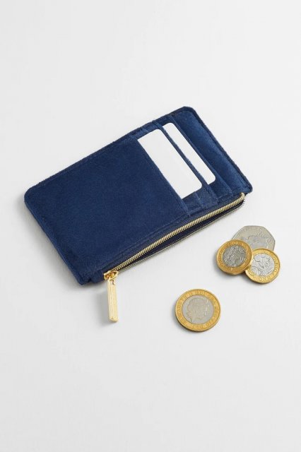 Bee Embroidery Card Purse - Navy