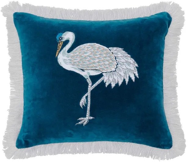 Sanderson Crane & Frog Blue Cushion 45x45