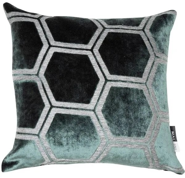 Large hexagon cut velvet Pine Green 43x43