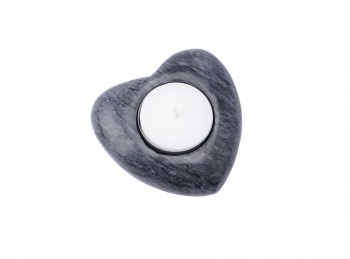 Black Heart Marble Tea Light Candle Holder