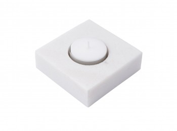 White Square Marble Tea Light Candle Holder