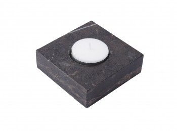 Black Square Marble Tea Light Candle Holder