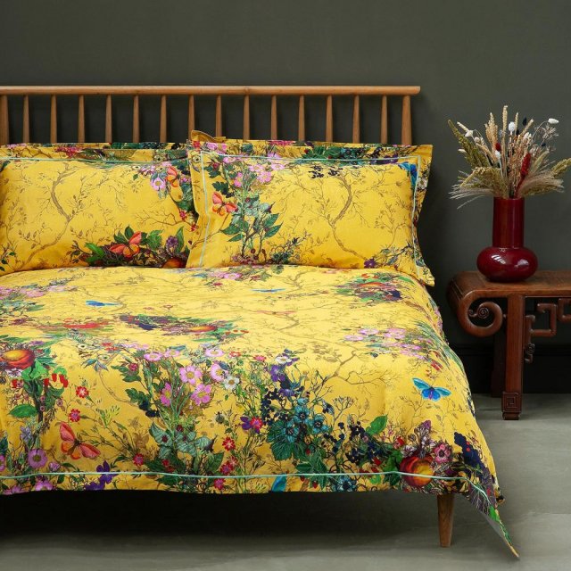 Ashley Wilde Timorous Beastie Bloomsbury Garden Cadmium Duvet Cover