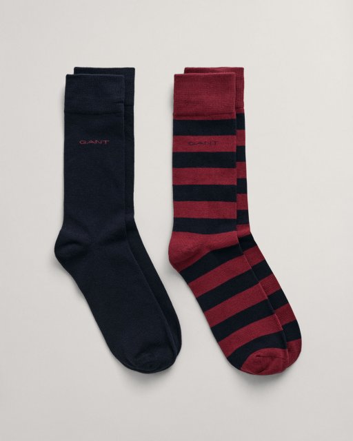 Gant Barstripe and Solid Socks 2-Pack