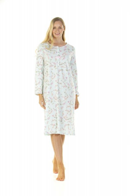 Flower Spray Long Sleeve Nightdress