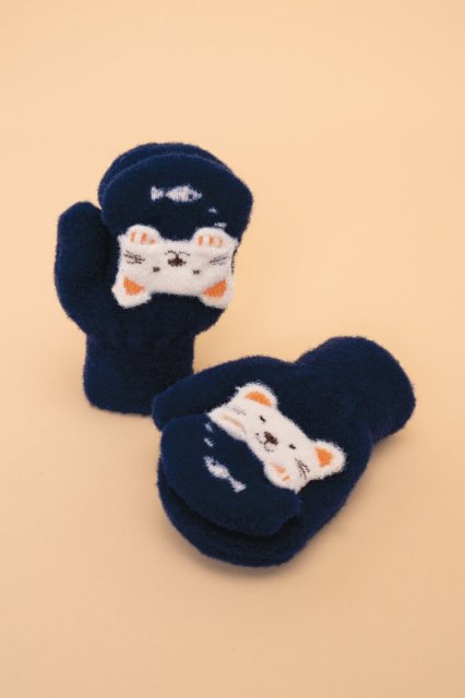 Powder Pals Mittens Kitty Navy