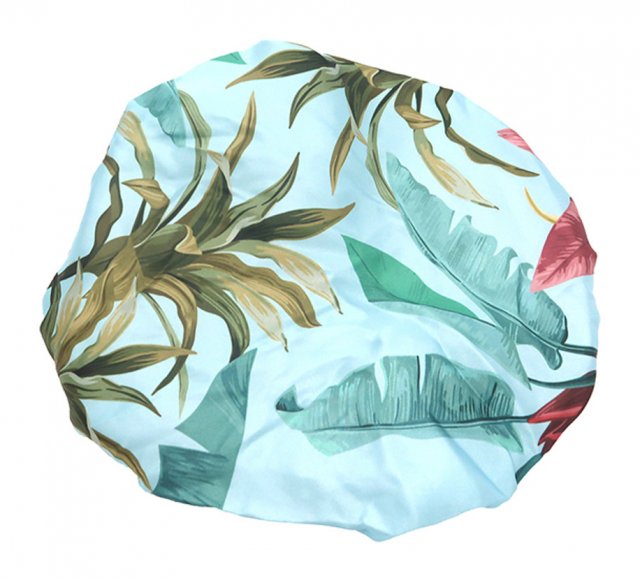 Danielle Creations Botanical Palm Blue Shower Cap