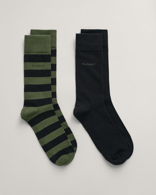 Gant Barstripe and Solid Socks 2-Pack