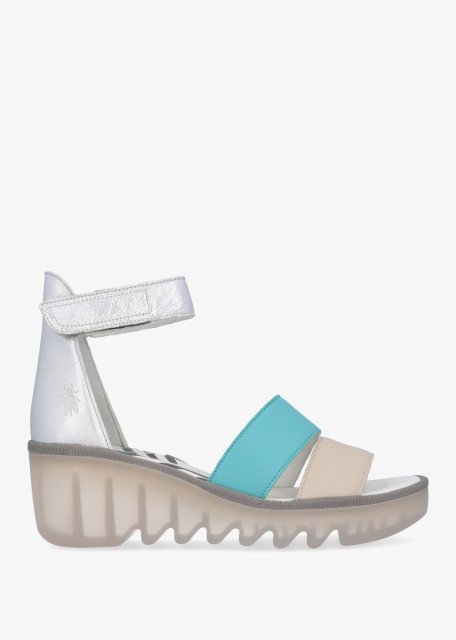 Fly London Bono Sandal Cloud/Turq/Silver