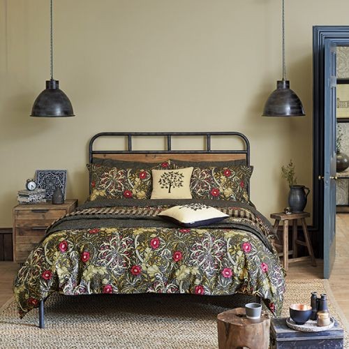 Morris & Co Seaweed Black Duvet Cover Set