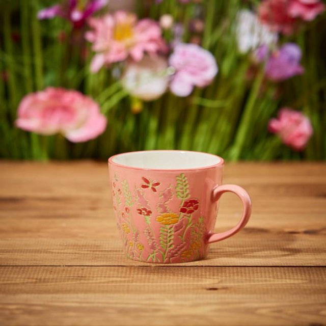 Mug Coral Floral Ceramic