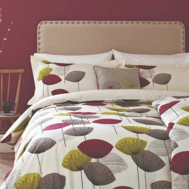Sandersons Options Dandelion Clocks Duvet Cover Set Blackcurrant