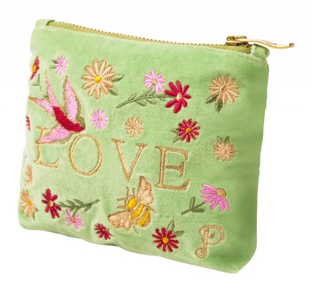 Powder Love In A Meadow Velvet Mini Pouch Mint