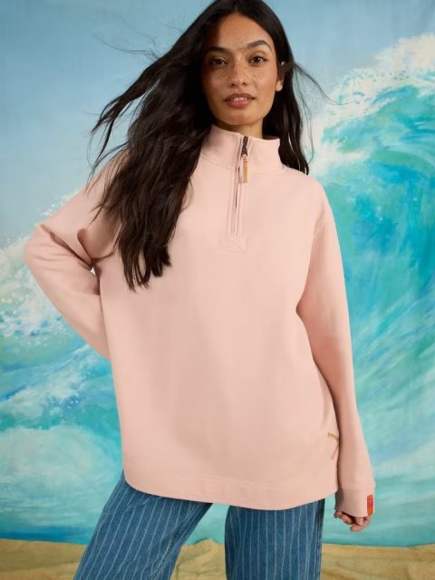 White Stuff Plain Half Zip  Sweat