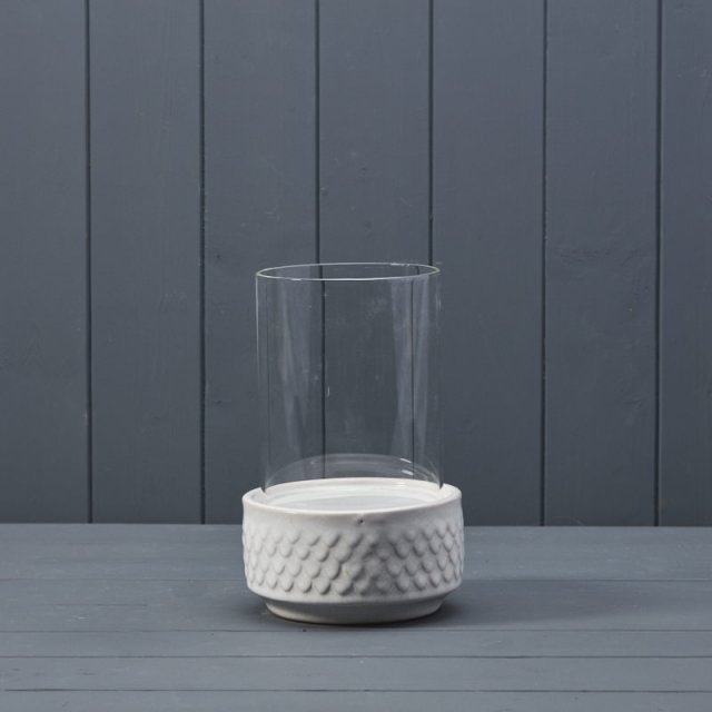 White Ceramic Lantern 22.5cm
