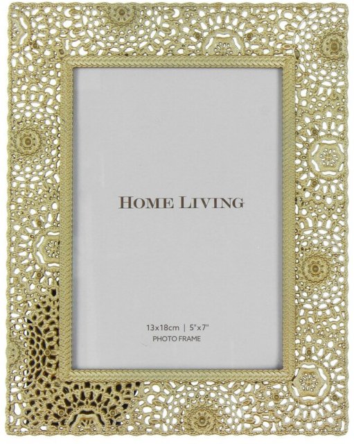Hestia Moroccan Collection Gold Painted Metal Photo Frame 5"x67"