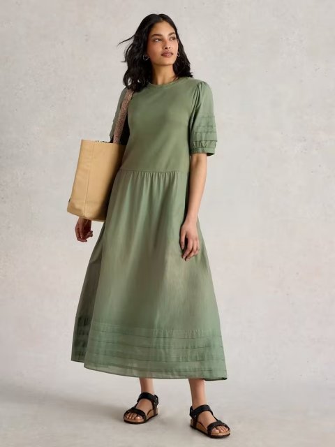 WhiteStuff Claudia Fabric Mix Dress