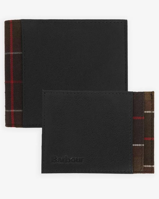 Barbour Leather/TartanWallet & Card Holder Gift Set