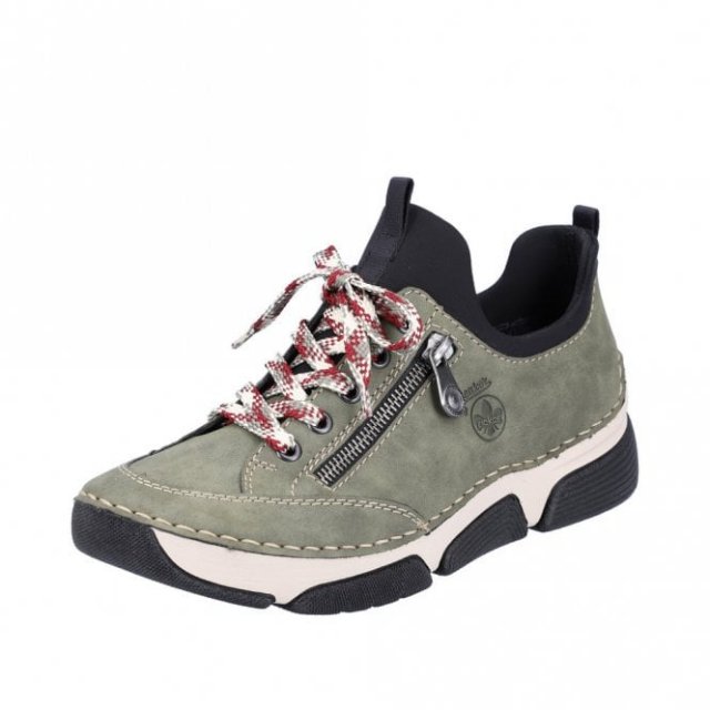 Rieker Morelia Side Zip Green Trainer