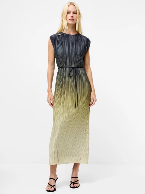 French Connection Xena Pleated Ombre Midi Dress