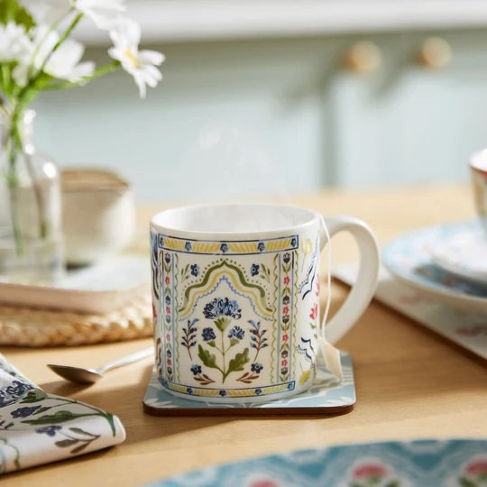 Boho Floral Bone China Mug
